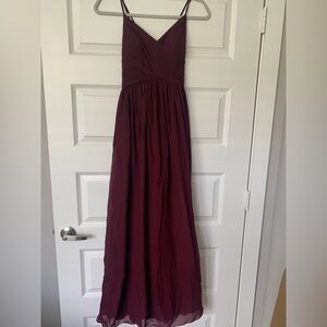 David's Bridal Burgundy Maxi Dress